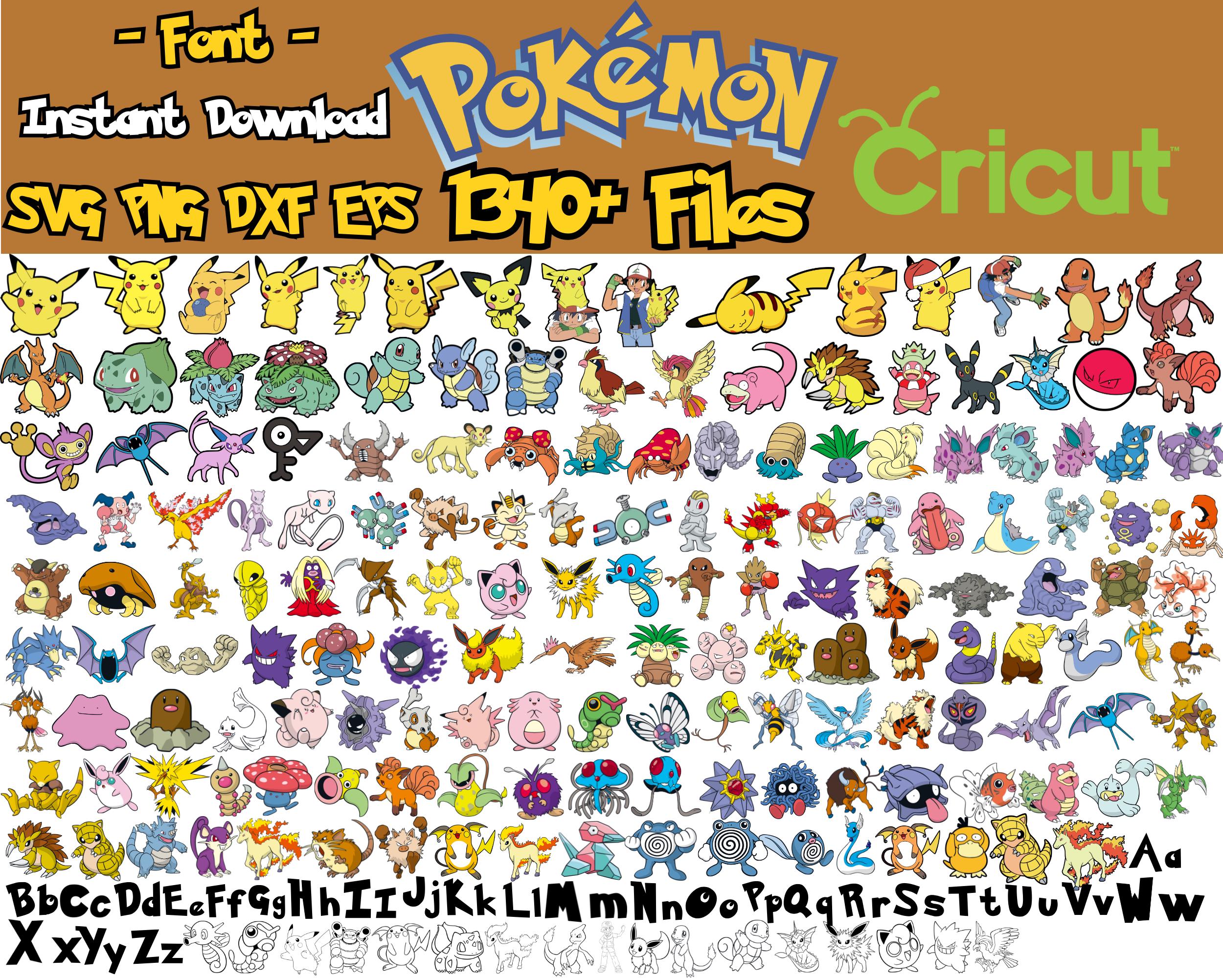 Mega Pokemon Bundle | 1340+ Unique Pokemon Designs | 355+ Png Svg Designs
