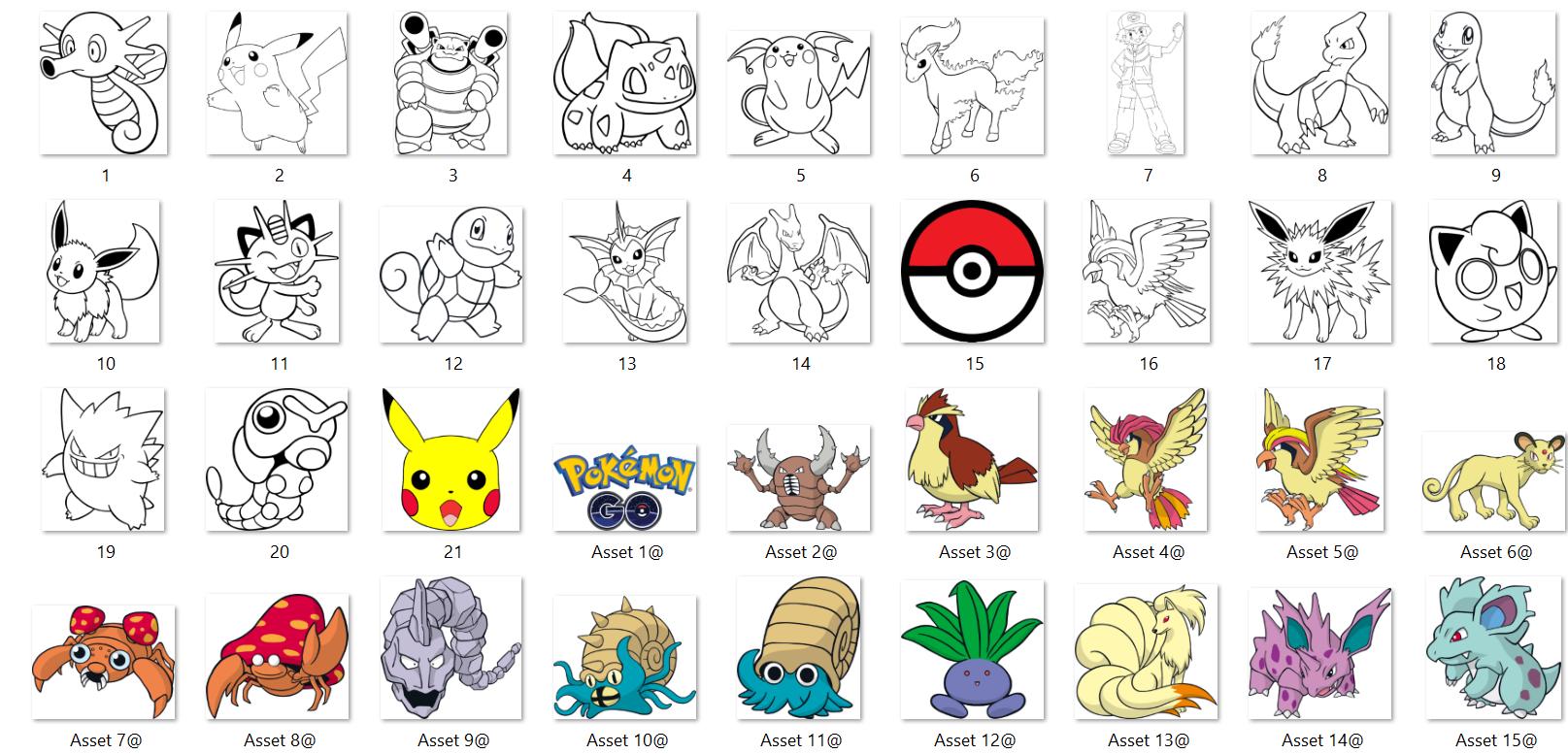 Mega Pokemon Bundle | 1340+ Unique Pokemon Designs | 355+ Png Svg Designs