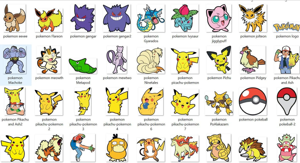 Mega Pokemon Bundle | 1340+ Unique Pokemon Designs | 355+ Png Svg Designs