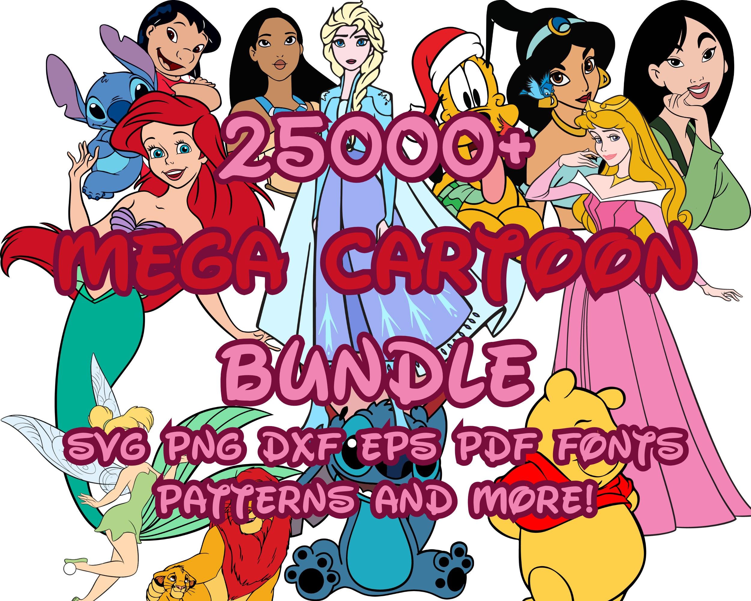 Mega Cartoon Bundle 25000+ Designs | Cartoon Bundle Clipart